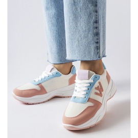 D/GMR Scarpe da ginnastica bianche, rosa e blu di Teresio 2