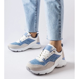 D/GMR Scarpe blu e bianche con dettagli argento di Rio grigio 1
