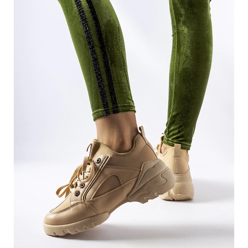D/GMR Sneaker beige scuro con tomaia flessibile Abal 2