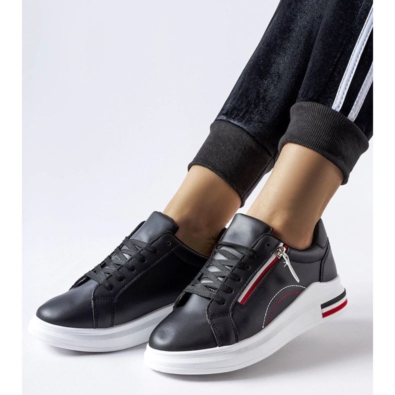 D/GMR Sneakers Anaunia nere con suola bianca nero 2