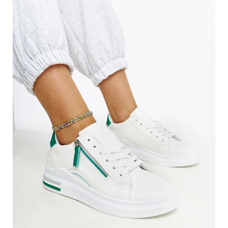 D/GMR Sneakers bianche con inserti verdi Anaunia bianca 1