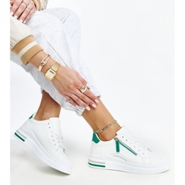 D/GMR Sneakers bianche con inserti verdi Anaunia bianco 2