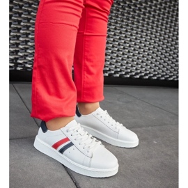 D/GMR Sneakers stringate Camilla in pelle bianca bianco 2