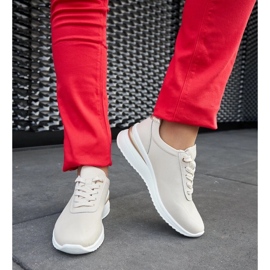 D/GMR Sneakers con zeppa in pelle beige di Federico 2