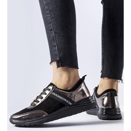 D/GMR Sneakers in pelle nera e grigia di Castelfidardo nero 2