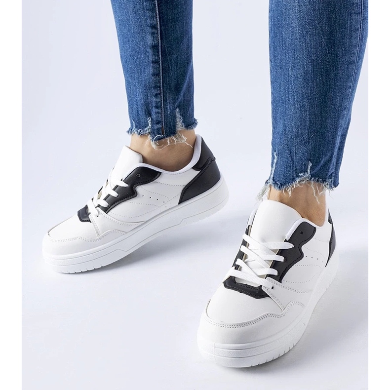 D/GMR Sneaker bianche con dettagli Fournie neri bianco 1