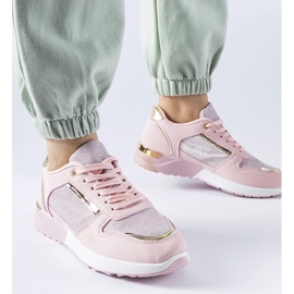 D/GMR Scarpe da ginnastica rosa con filo decorativo di Facondo 1