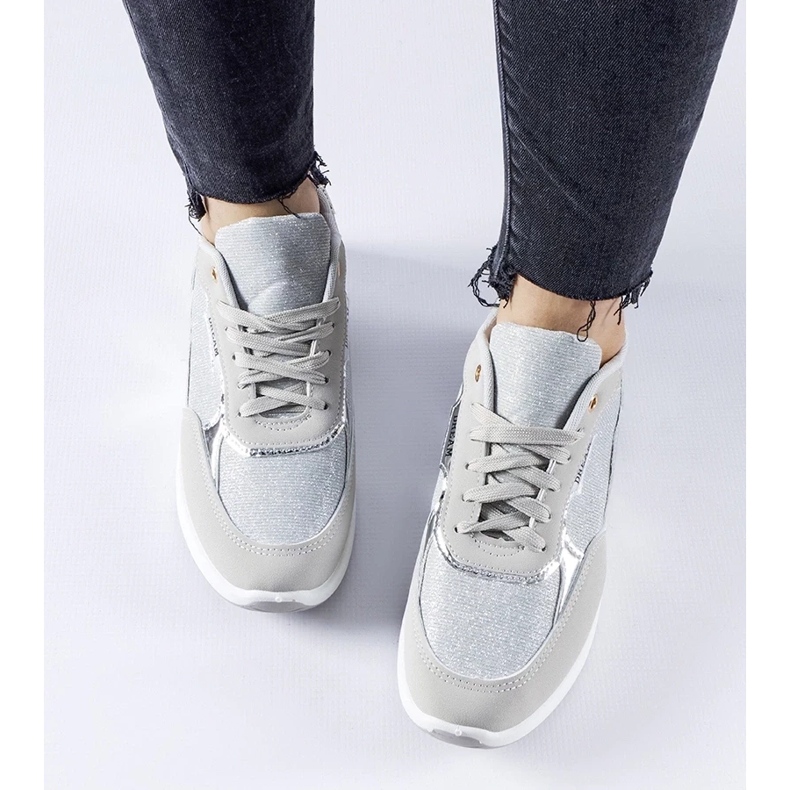 D/GMR Sneakers grigie glitterate di Roganzuolo grigio 2