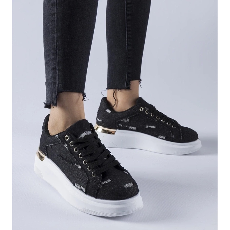 D/GMR Sneakers nere con plateau di Osson nero 1