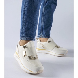 D/GMR Sneakers slip-on beige con plateau Sages 2