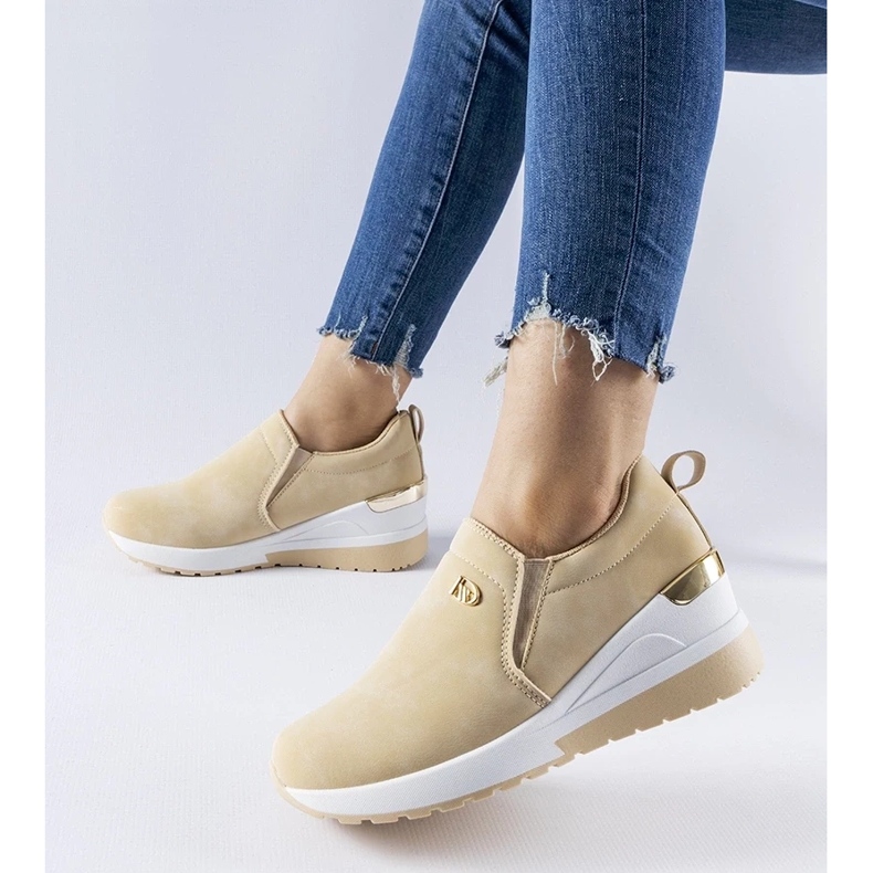 D/GMR Sneaker slip-on con zeppa Vitale beige 1
