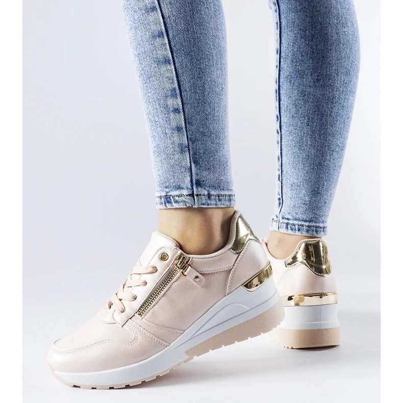 D/GMR Sneakers beige decorate con cerniera Marietta 1