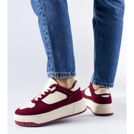 D/GMR Sneakers platform Pomona bordeaux e bianche rosso 2