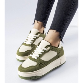 D/GMR Sneaker Pomona con plateau verde e bianca 2