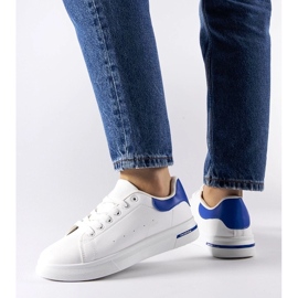 D/GMR Sneaker Leland bianche e blu navy bianca 1