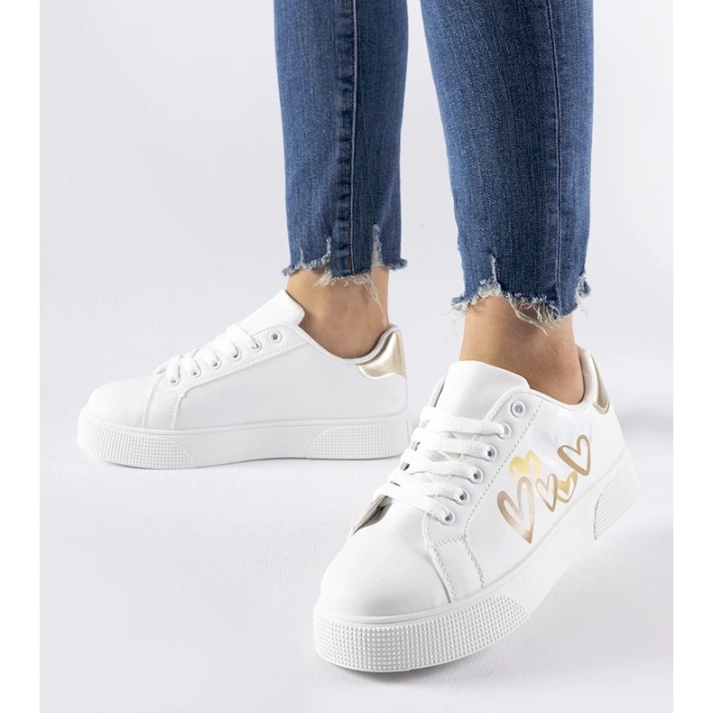 D/GMR Sneaker bianche e oro sulla piattaforma Montclair bianca 2