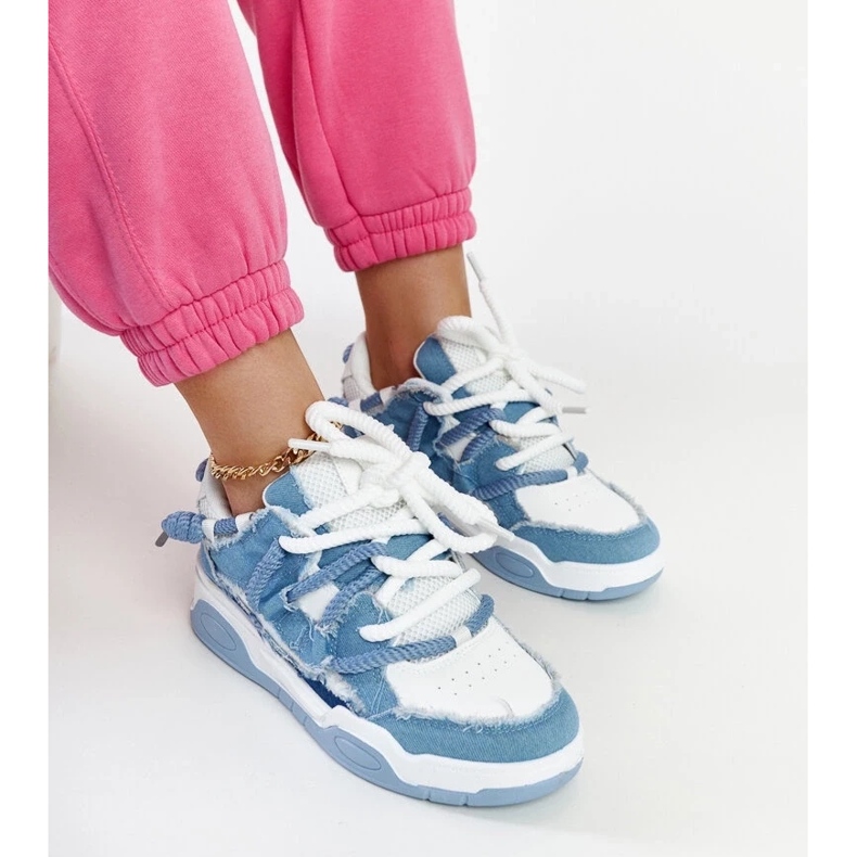 D/GMR Sneakers blu con inserti in tessuto Melilot bianco 1