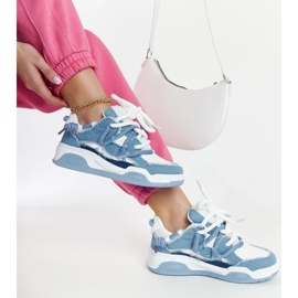 D/GMR Sneakers blu con inserti in tessuto Melilot bianco 2