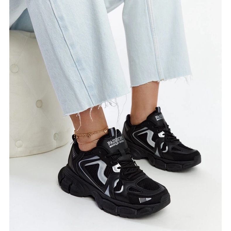 D/GMR Sneaker nere con massiccia suola giacobina nero 1