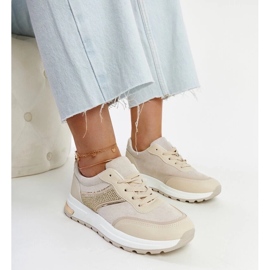 D/GMR Scarpe da ginnastica beige sulla piattaforma Lubna 1