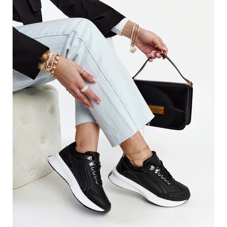 D/GMR Scarpe da ginnastica Taima nere con plateau nero 1