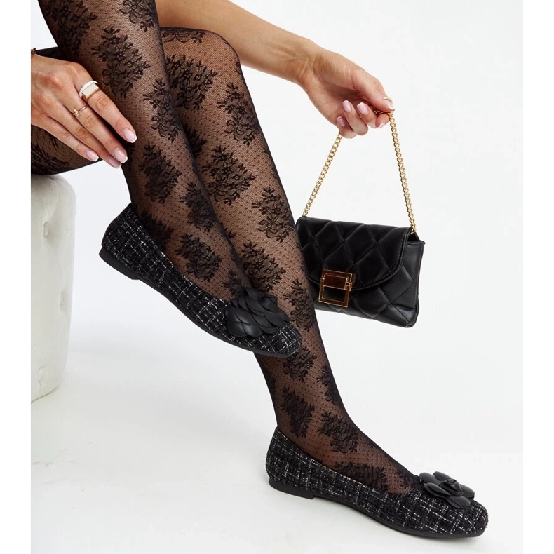 D/GMR Ballerine nere con fiore decorativo Mateja nero 2