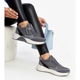 D/GMR Sneaker grigie lucide sulla piattaforma Makda grigio 2