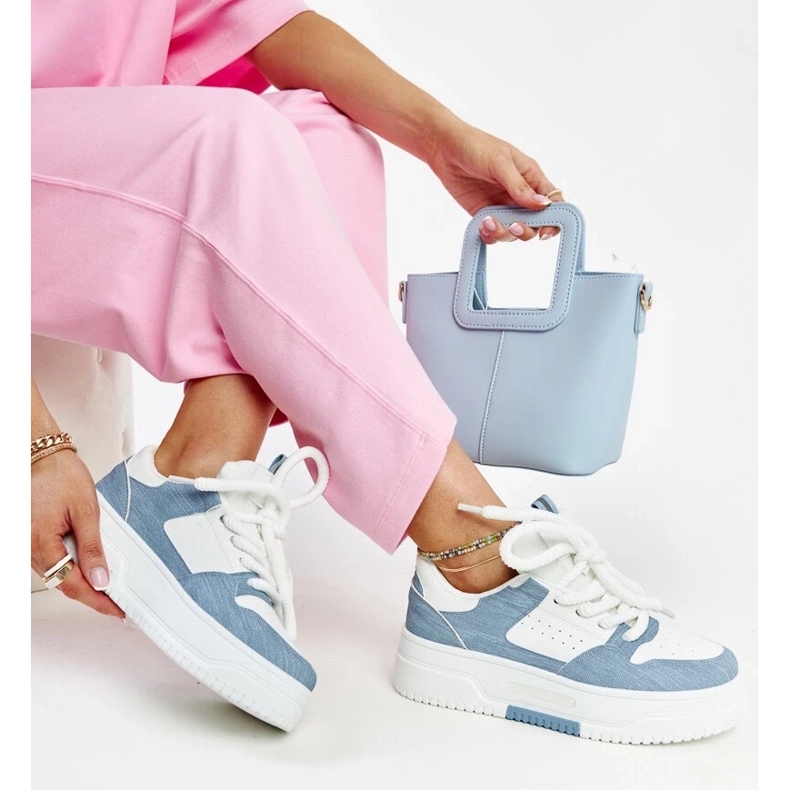 D/GMR Sneakers bianche e blu sulla piattaforma Szekeres bianco 2
