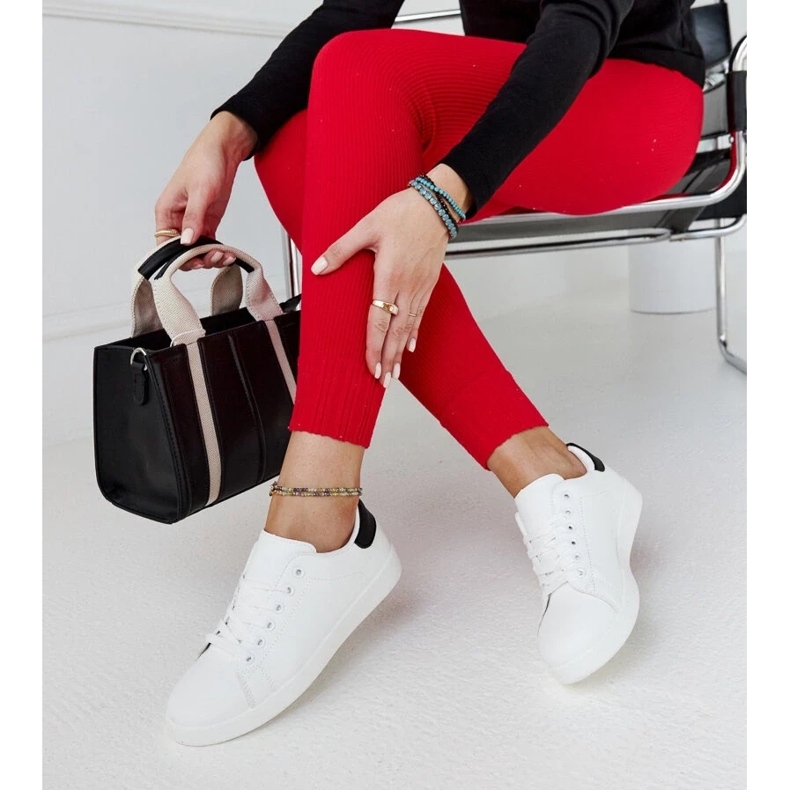 D/GMR Sneaker bianche sulla piattaforma Birikti con un elemento nero bianca 1