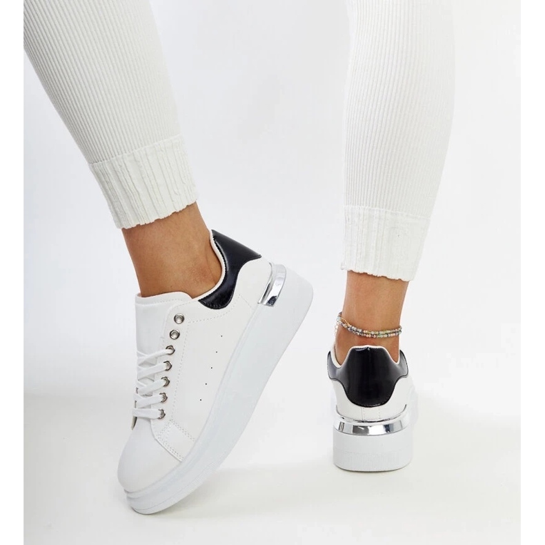 D/GMR Scarpe sportive bianche con inserto Meriana nera bianca 2