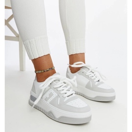 D/GMR Sneakers Galit bianche e grigie con suola spessa bianco 1