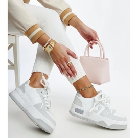 D/GMR Sneakers Galit bianche e grigie con suola spessa bianco 2