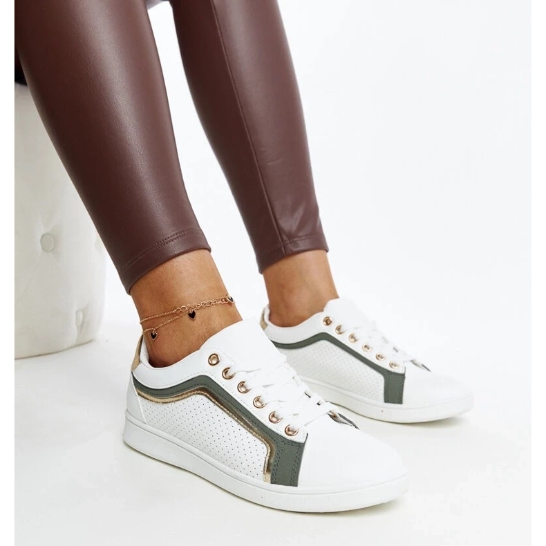 D/GMR Sneakers bianche e verdi sulla piattaforma Amala bianca 2
