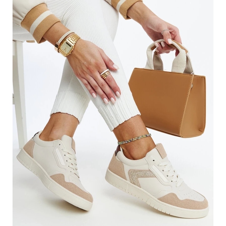 D/GMR Sneakers beige con glitter Juwan 1