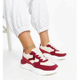 D/GMR Sneakers beige e rosse sulla piattaforma Nereida rosso 2