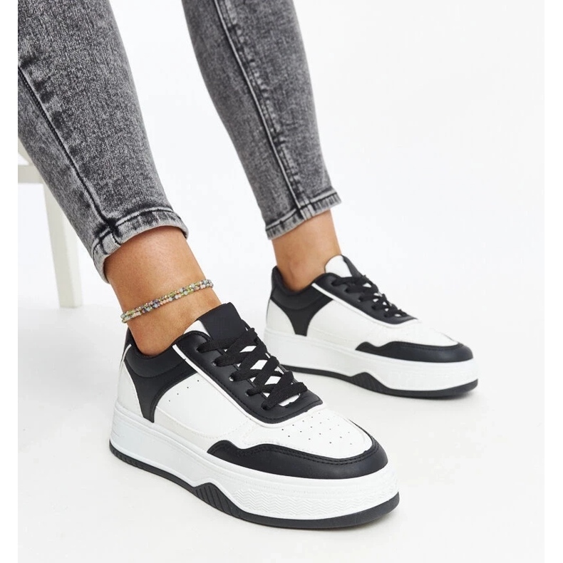 D/GMR Sneakers bianche e nere con spessa suola Rumai bianco 1