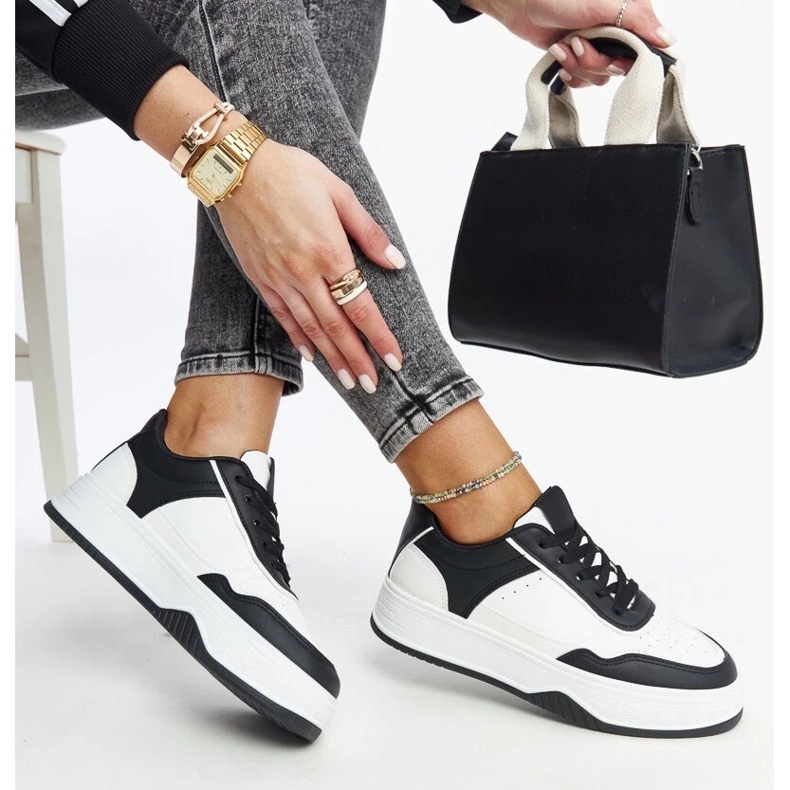 D/GMR Sneakers bianche e nere con spessa suola Rumai bianco 2