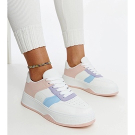D/GMR Sneaker bianche e rosa con suola Rafida più spessa 1