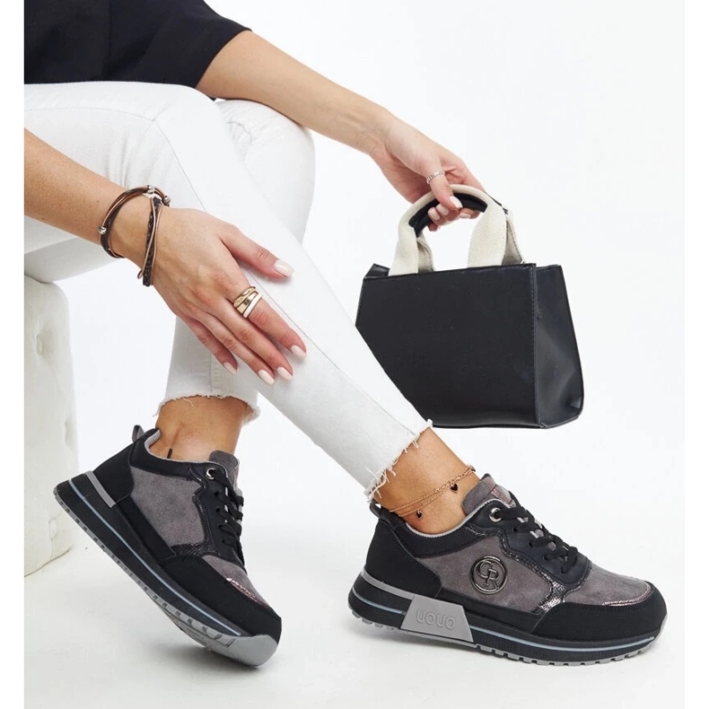 D/GMR Sneakers con plateau nere e grigie di Sinika nero 2
