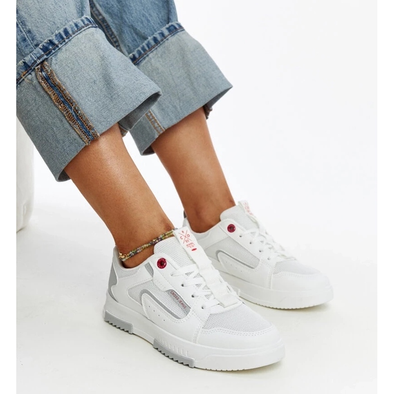Sneakers Cross Jeans da donna di colore bianco bianca 1