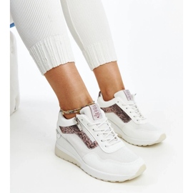 Sneakers con zeppa da donna bianche di Cross Jeans bianca 2