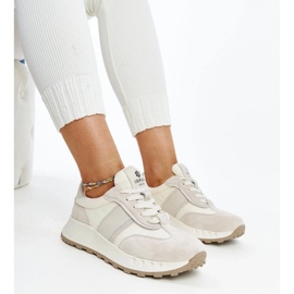 Sneakers in pelle grigia di Nahas grigio 2