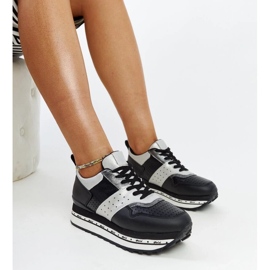 Sneakers nere con suola alta di Askalua nero 1