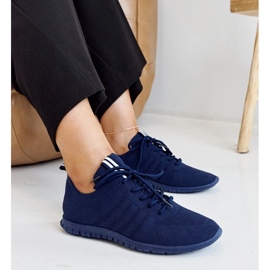 Sneaker sportive Shukornia di colore blu navy 2