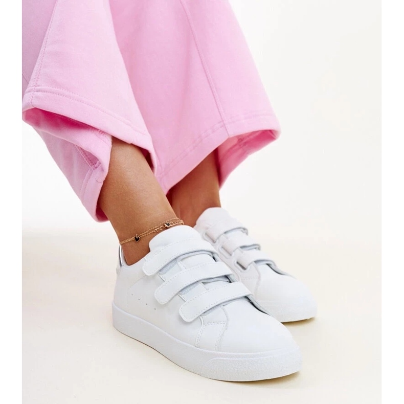 Sneakers con velcro bianche e argento di Samala bianco 1