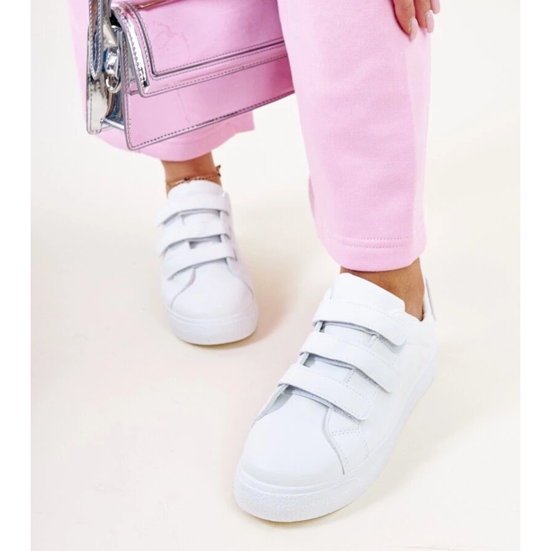 Sneakers con velcro bianche e argento di Samala bianco 2