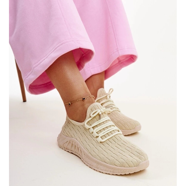 Sneaker Milena in tessuto beige 1