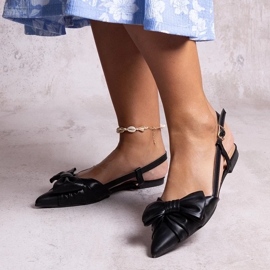 Ballerine a punta con fiocco Barira nero 1