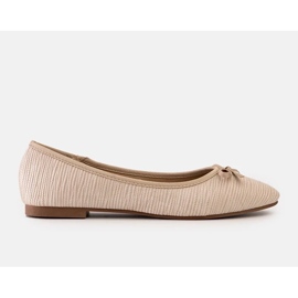 Ballerine beige con fiocco e inserto in pelle di Rosaly 2