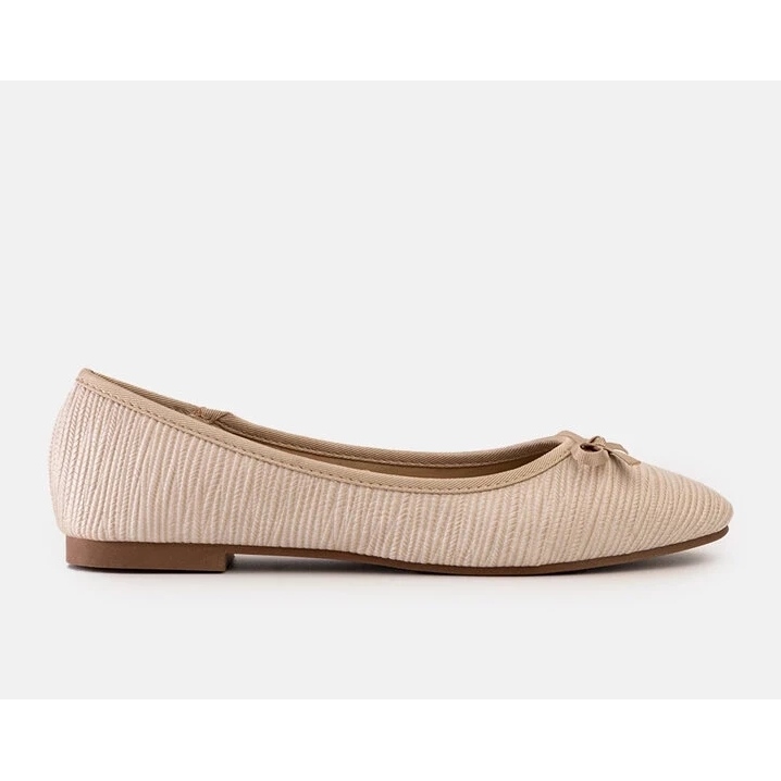 Ballerine beige con fiocco e inserto in pelle di Rosaly 2